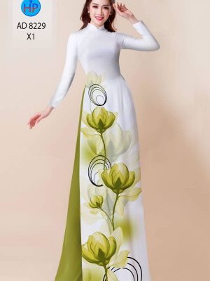 Vải Áo Dài Hoa In 3D AD 8229 18